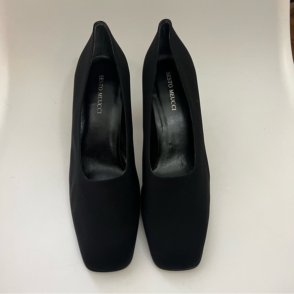 Sesto Meucci Black Square Toe Heel size 12 - Picture 4 of 7